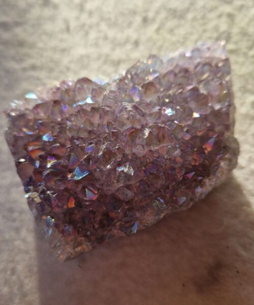 Premium High Grade Amethyst Angel Aura Druzy 243 Mini Geode Cluster Piece Cut Base 301g H8.5xW6xD4cm - Image 6