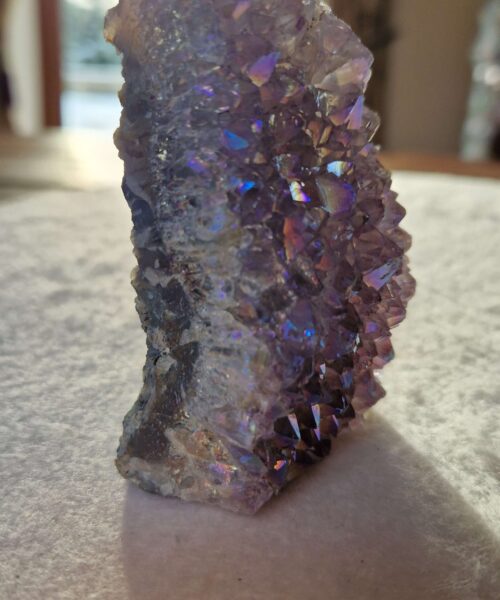 Premium High Grade Amethyst Angel Aura Druzy 243 Mini Geode Cluster Piece Cut Base 301g H8.5xW6xD4cm - Image 8