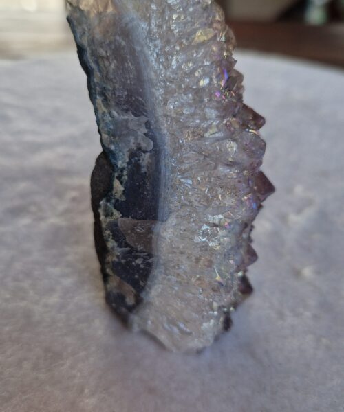 Alternative view of Premium High Grade Amethyst Angel Aura Druzy 244 Mini Geode Cluster Piece Cut Base 223g H9xW5xD4.5cm