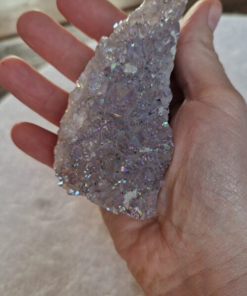 Premium High Grade Amethyst Angel Aura Druzy 244 Mini Geode Cluster Piece Cut Base 223g H9xW5xD4.5cm - Image 6