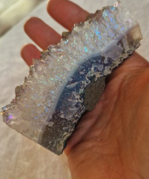 Premium High Grade Amethyst Angel Aura Druzy 244 Mini Geode Cluster Piece Cut Base 223g H9xW5xD4.5cm - Image 7