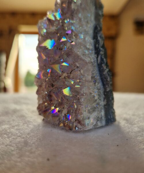 Premium High Grade Amethyst Angel Aura Druzy 244 Mini Geode Cluster Piece Cut Base 223g H9xW5xD4.5cm - Image 8