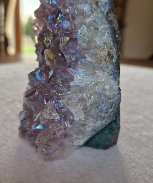 Premium High Grade Amethyst Angel Aura Druzy 245 Mini Geode Cluster Piece Cut Base 356g H9xW7xD5cm - Image 3