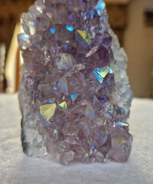 Premium High Grade Amethyst Angel Aura Druzy 245 Mini Geode Cluster Piece Cut Base 356g H9xW7xD5cm - Image 4