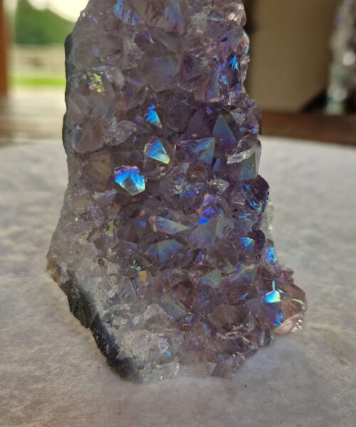 Premium High Grade Amethyst Angel Aura Druzy 245 Mini Geode Cluster Piece Cut Base 356g H9xW7xD5cm - Image 5