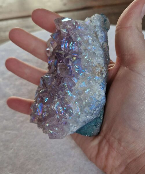 Premium High Grade Amethyst Angel Aura Druzy 245 Mini Geode Cluster Piece Cut Base 356g H9xW7xD5cm - Image 7