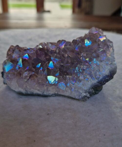 Premium High Grade Amethyst Angel Aura Druzy 245 Mini Geode Cluster Piece Cut Base 356g H9xW7xD5cm - Image 8