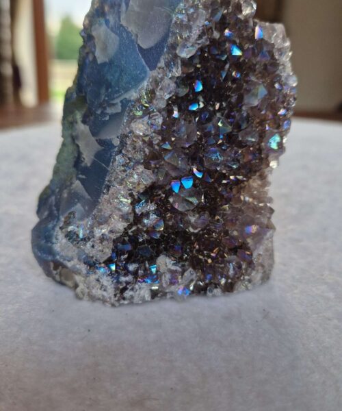 Alternative view of Premium High Grade Amethyst Angel Aura Druzy 246 Mini Geode Cluster Piece Cut Base 326g H8.5xW7xD6cm