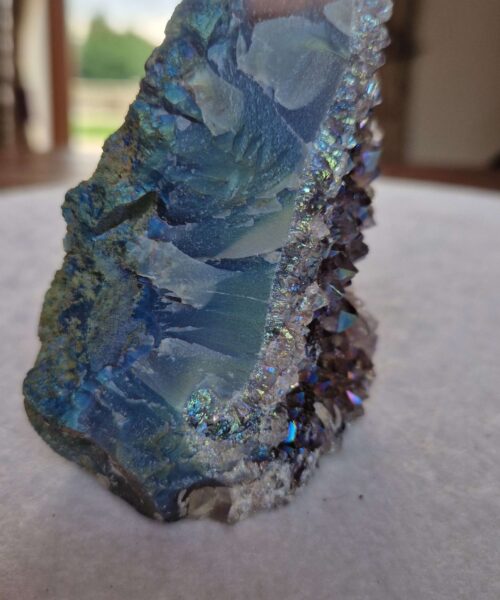 Premium High Grade Amethyst Angel Aura Druzy 246 Mini Geode Cluster Piece Cut Base 326g H8.5xW7xD6cm - Image 3