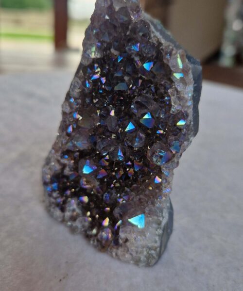 Premium High Grade Amethyst Angel Aura Druzy 246 Mini Geode Cluster Piece Cut Base 326g H8.5xW7xD6cm - Image 4