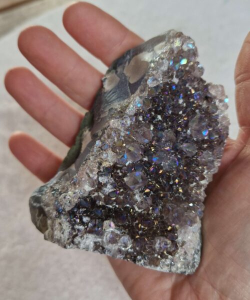Premium High Grade Amethyst Angel Aura Druzy 246 Mini Geode Cluster Piece Cut Base 326g H8.5xW7xD6cm - Image 5