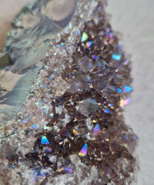 Premium High Grade Amethyst Angel Aura Druzy 246 Mini Geode Cluster Piece Cut Base 326g H8.5xW7xD6cm - Image 7