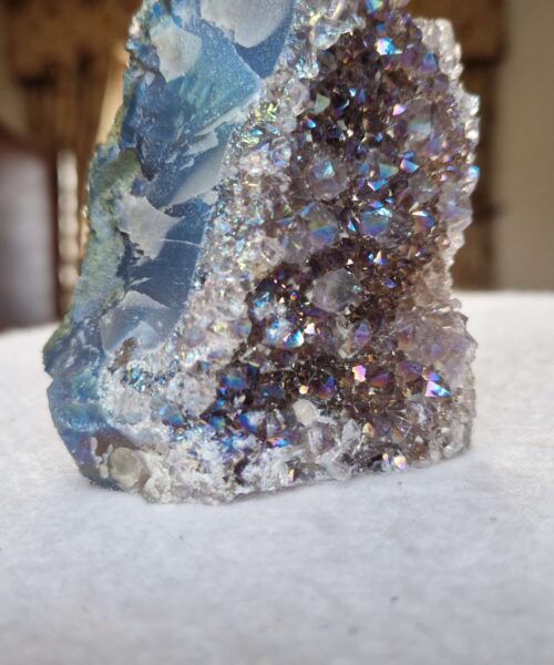 Premium High Grade Amethyst Angel Aura Druzy 246 Mini Geode Cluster Piece Cut Base 326g H8.5xW7xD6cm - Image 9