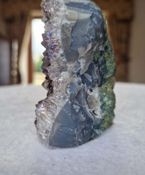 Premium High Grade Amethyst Angel Aura Druzy 246 Mini Geode Cluster Piece Cut Base 326g H8.5xW7xD6cm - Image 10