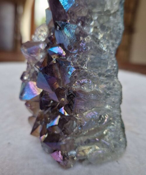 Premium High Grade Amethyst Angel Aura Druzy 247 Mini Geode Cluster Piece Cut Base 344g H10xW5.5xD6cm - Image 7