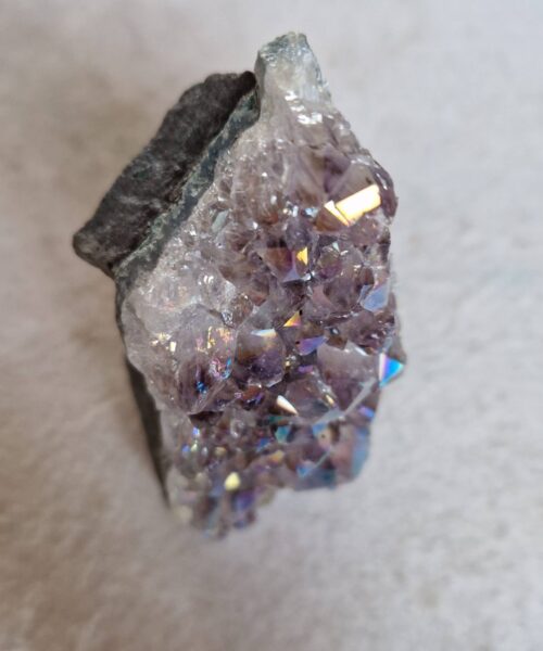 Premium High Grade Amethyst Angel Aura Druzy 248 Mini Geode Cluster Piece Cut Base 409g H10.5xW5xD6cm - Image 4
