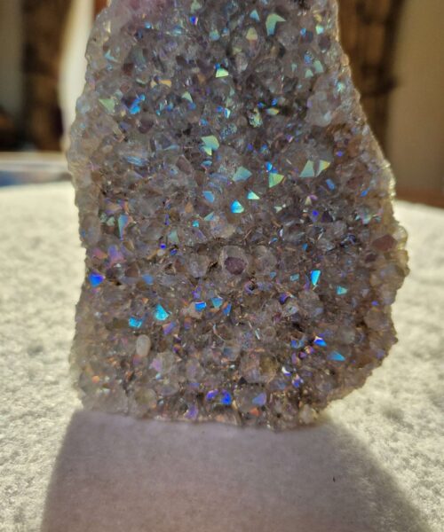 Premium High Grade Amethyst Angel Aura Druzy 249 Mini Geode Cluster Piece Cut Base 422g H10xW7.5xD4cm