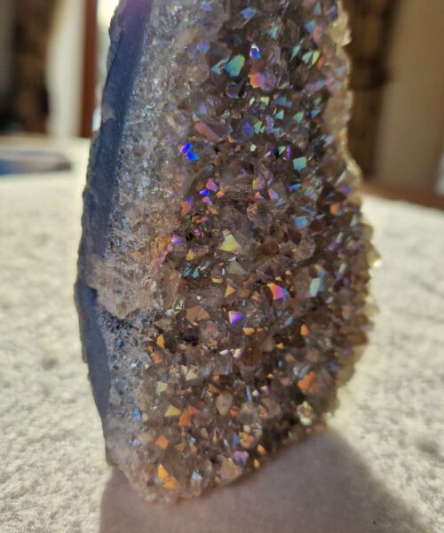 Alternative view of Premium High Grade Amethyst Angel Aura Druzy 249 Mini Geode Cluster Piece Cut Base 422g H10xW7.5xD4cm