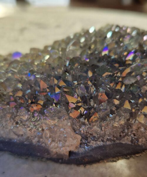 Premium High Grade Amethyst Angel Aura Druzy 249 Mini Geode Cluster Piece Cut Base 422g H10xW7.5xD4cm - Image 8