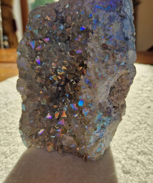 Premium High Grade Amethyst Angel Aura Druzy 252 Mini Geode Cluster Piece Cut Base 1.127g H13xW9.5xD7.5cm - Image 10