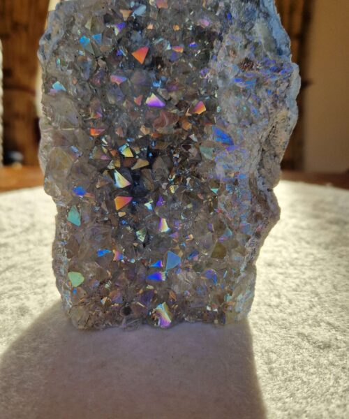 Premium High Grade Amethyst Angel Aura Druzy 252 Mini Geode Cluster Piece Cut Base 1.127g H13xW9.5xD7.5cm - Image 9