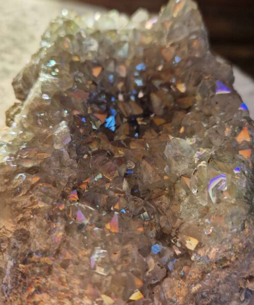 Premium High Grade Amethyst Angel Aura Druzy 252 Mini Geode Cluster Piece Cut Base 1.127g H13xW9.5xD7.5cm - Image 4