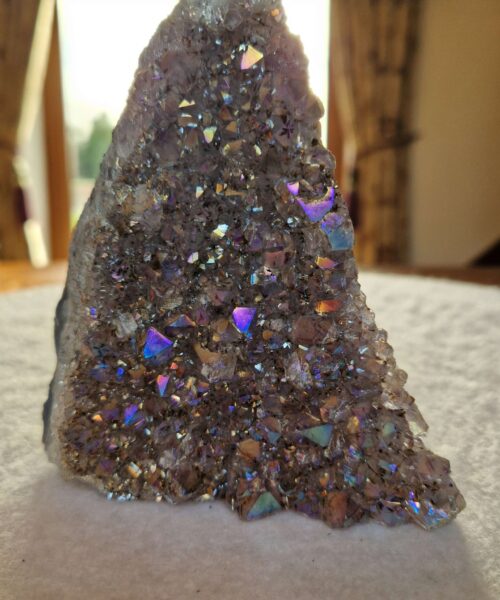 Premium High Grade Amethyst Angel Aura Druzy 254 Mini Geode Cluster Piece Cut Base 667g H12xW10.5xD5cm