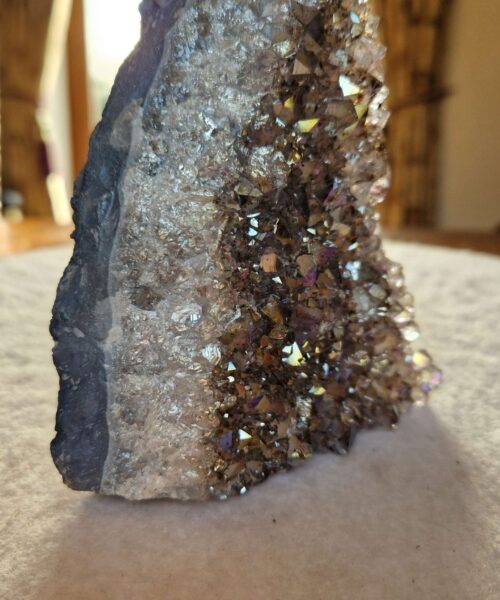 Alternative view of Premium High Grade Amethyst Angel Aura Druzy 254 Mini Geode Cluster Piece Cut Base 667g H12xW10.5xD5cm