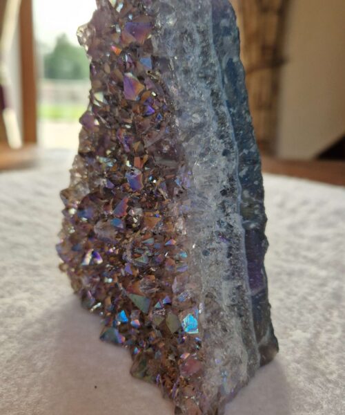 Premium High Grade Amethyst Angel Aura Druzy 254 Mini Geode Cluster Piece Cut Base 667g H12xW10.5xD5cm - Image 3