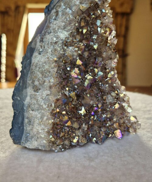 Premium High Grade Amethyst Angel Aura Druzy 254 Mini Geode Cluster Piece Cut Base 667g H12xW10.5xD5cm - Image 5