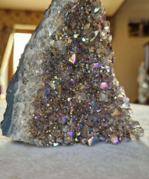 Premium High Grade Amethyst Angel Aura Druzy 254 Mini Geode Cluster Piece Cut Base 667g H12xW10.5xD5cm - Image 7