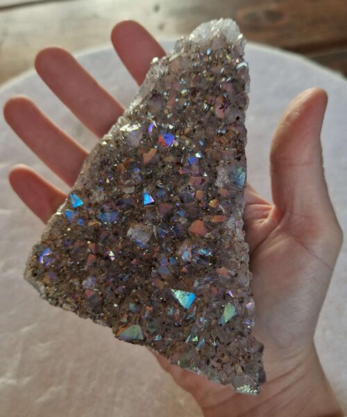 Premium High Grade Amethyst Angel Aura Druzy 254 Mini Geode Cluster Piece Cut Base 667g H12xW10.5xD5cm - Image 9