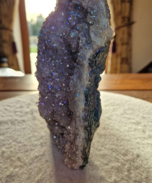 Premium High Grade Amethyst Angel Aura Druzy 255 Mini Geode Cluster Piece Cut Base 1.277g H19xW12.5xD5cm - Image 6