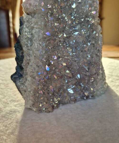 Alternative view of Premium High Grade Amethyst Angel Aura Druzy 258 Mini Geode Cluster Piece Cut Base 1.509g H15xW14xD7.5cm