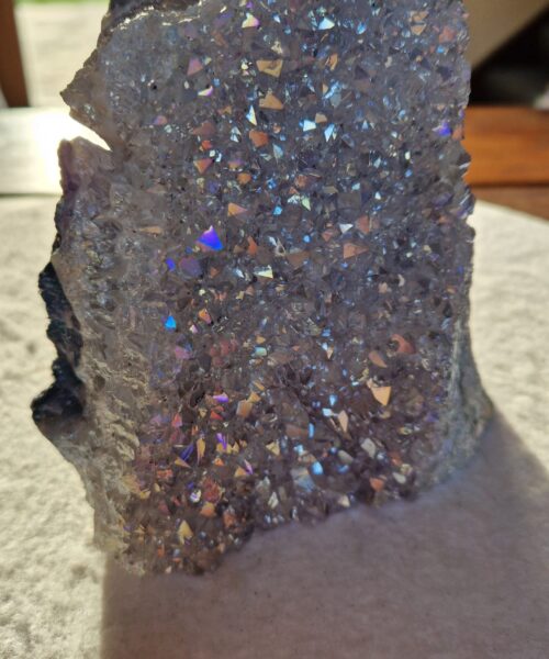 Premium High Grade Amethyst Angel Aura Druzy 258 Mini Geode Cluster Piece Cut Base 1.509g H15xW14xD7.5cm - Image 4