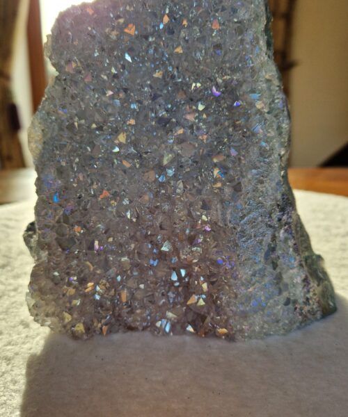 Premium High Grade Amethyst Angel Aura Druzy 258 Mini Geode Cluster Piece Cut Base 1.509g H15xW14xD7.5cm - Image 5