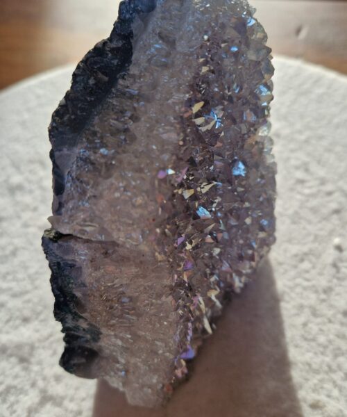 Premium High Grade Amethyst Angel Aura Druzy 258 Mini Geode Cluster Piece Cut Base 1.509g H15xW14xD7.5cm - Image 7