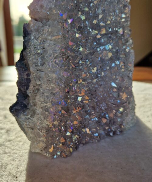 Premium High Grade Amethyst Angel Aura Druzy 258 Mini Geode Cluster Piece Cut Base 1.509g H15xW14xD7.5cm - Image 8