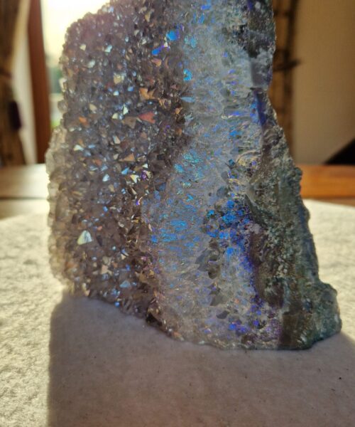 Premium High Grade Amethyst Angel Aura Druzy 258 Mini Geode Cluster Piece Cut Base 1.509g H15xW14xD7.5cm - Image 9