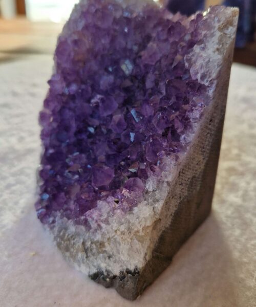 Alternative view of Premium High Grade Amethyst Druzy 334 Mini Geode Cluster Piece Cut Base 782g H10xW10xD9cm