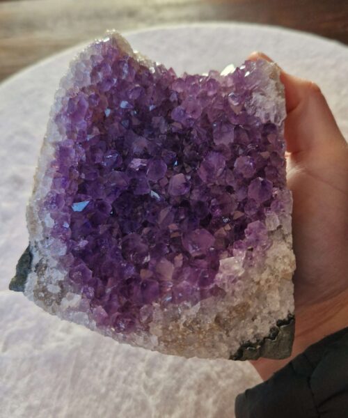Premium High Grade Amethyst Druzy 334 Mini Geode Cluster Piece Cut Base 782g H10xW10xD9cm - Image 5