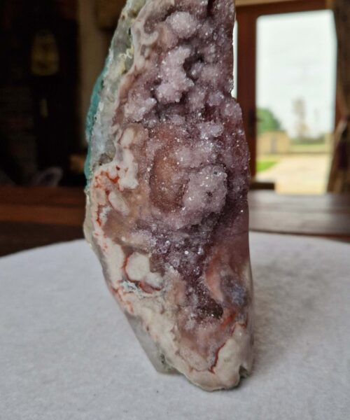 Pink Amethyst Freeform 17 Self Standing Healing Crystal Natural Crystal Gem 776g – H6xW17.5xD7cm - Image 9