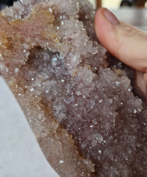 Pink Amethyst Freeform 22 Self Standing Healing Crystal Natural Crystal Gem 539g – H3.5xW14xD8cm - Image 9