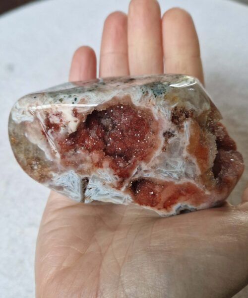 Pink Amethyst Freeform 31 Self Standing Healing Crystal Natural Crystal Gem 313g – H4.5xW10xD5.5cm - Image 6