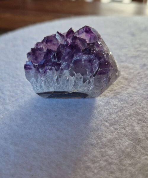 Premium Amethyst Quartz Purple Druzy Side Point 11 Crystal Tower 85g H3.5xW5xD2.5cm