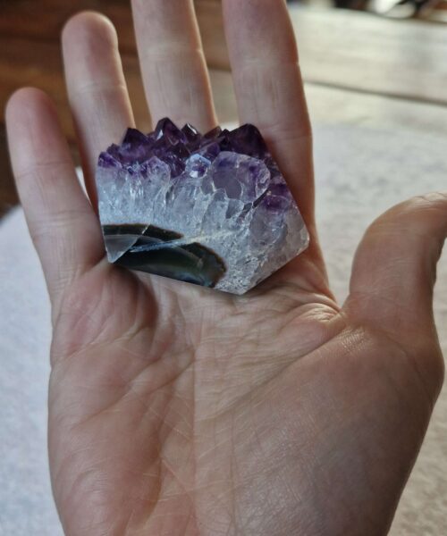 Premium Amethyst Quartz Purple Druzy Side Point 11 Crystal Tower 85g H3.5xW5xD2.5cm - Image 8