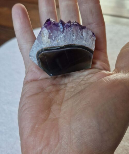 Premium Amethyst Quartz Purple Druzy Side Point 11 Crystal Tower 85g H3.5xW5xD2.5cm - Image 9