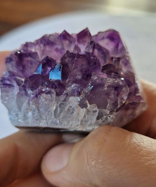 Premium Amethyst Quartz Purple Druzy Side Point 11 Crystal Tower 85g H3.5xW5xD2.5cm - Image 10