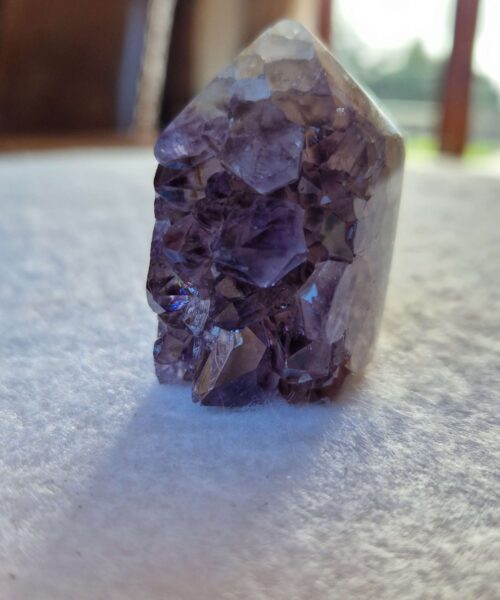 Alternative view of Premium Amethyst Quartz Purple Druzy Side Point 12 Crystal Tower 109g H4.5xW4.5xD3cm