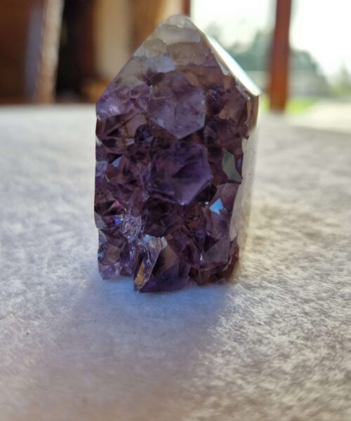 Premium Amethyst Quartz Purple Druzy Side Point 12 Crystal Tower 109g H4.5xW4.5xD3cm